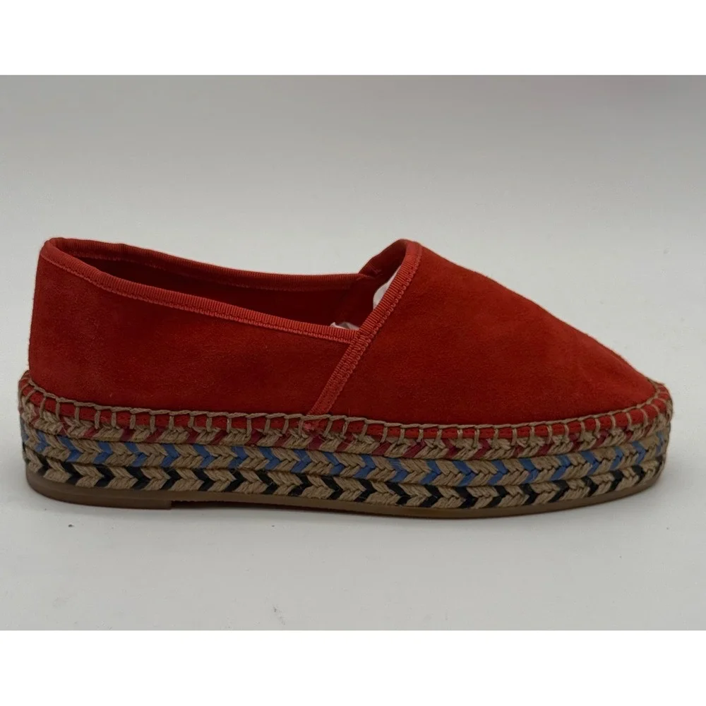 NIB Santoni Orange Suede Platform‎ Espadrille Slip-On Loafers Size 36 US 6 $874